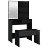 vidaXL Dressing Table Set With Led Black Engineered wood