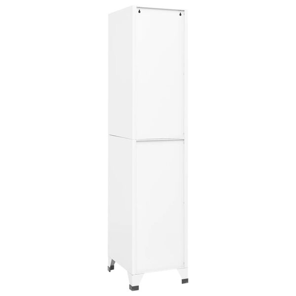 vidaXL Locker Cabinet White Steel Standard Locker Cabinet Rectangular