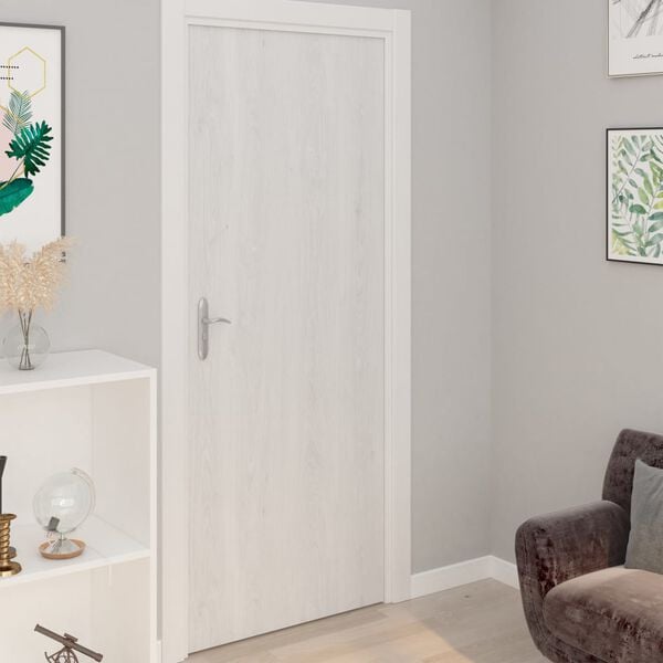 vidaXL Door Film White wood PVC 197 x 35.4 in Decorative Inlays