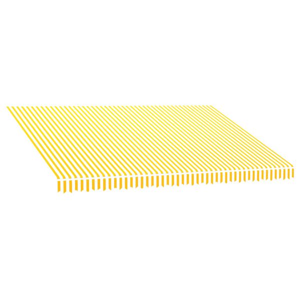 vidaXL Awning Orange and white Polyester with PU coating Large