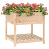 vidaXL Planter Natural Wood Solid Pine Wood Medium Planter Square