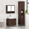 vidaXL Bathroom Furniture Set Brown Oak Engineered Wood, Metal, Glass