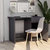 vidaXL Desk High gloss grey Engineered wood Desk Rectangular Modern