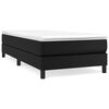 vidaXL Bed Frame Black Faux leather, plywood Twin XL Sturdy Bed Frame