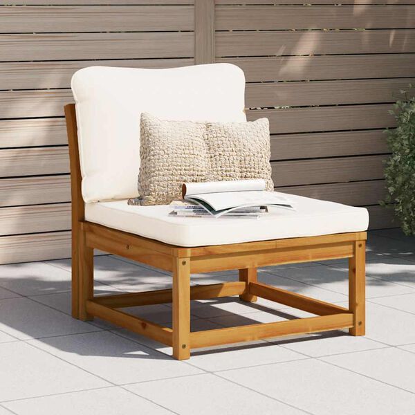 vidaXL Garden Sofa Acacia wood color, Cream white