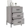 vidaXL Bedside Cabinet Grey Sonoma Engineered wood, Iron Medium