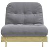 vidaXL Futon Sofa Bed Grey Solid pine wood and polyester