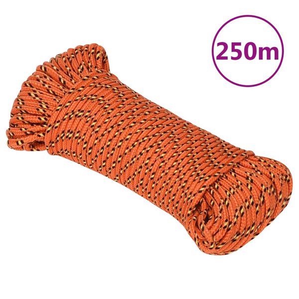 vidaXL Boat Rope Orange 0.20 " 820.2 ' Polypropylene
