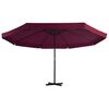 vidaXL Garden Parasol Bordeaux Red Polyester, Aluminum Extra Large