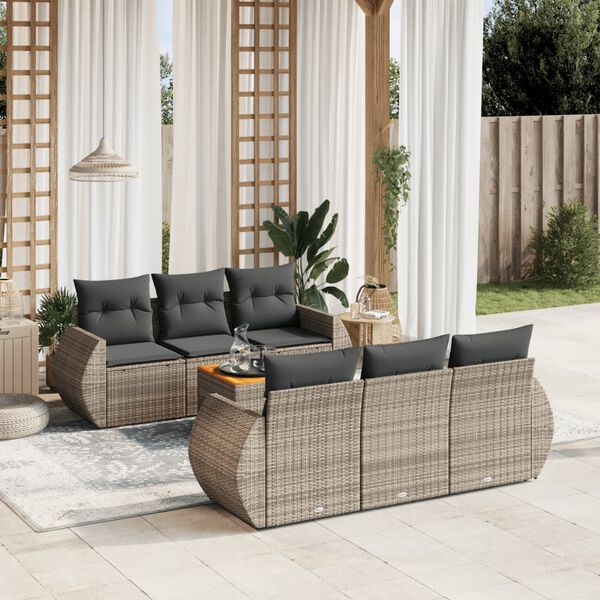 vidaXL Garden Sofa Set Gray