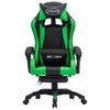 vidaXL Racing Chair Green and Black Faux Leather Large Height-Adjustable