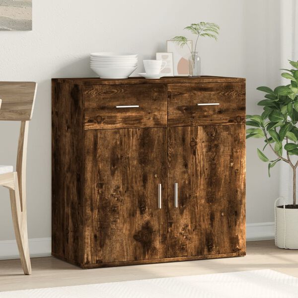 vidaXL Sideboard Smoked Oak Engineered Wood Sideboard Rectangular