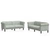 vidaXL Sofa Set Light Grey Velvet (100% polyester), plywood, solid wood