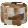 vidaXL Pouffe Multicolor Genuine goat leather upholstery Medium Sturdy