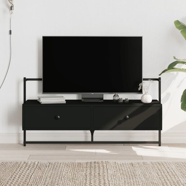 vidaXL TV Cabinet Black Engineered wood, metal Large TV Cabinet