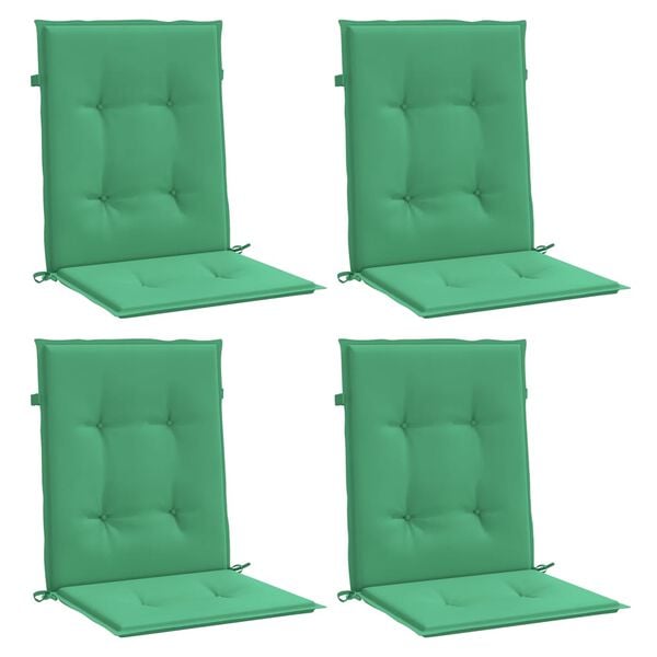 vidaXL Lowback Chair Cushion Set of 4 Green Oxford fabric (100% polyester)