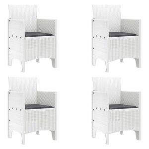 vidaXL Garden Chair 4 pcs White 53 x 49 x 85 cm PP