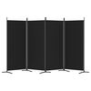 vidaXL 4-Panel Room Divider Black 136.2"x70.9" Fabric