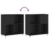 vidaXL Record Cabinet Black Engineered Wood 33.3 x 15.0 x 35.0 in Modern