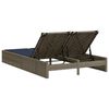 vidaXL Patio Double Sun Lounger Grey, Navy blue