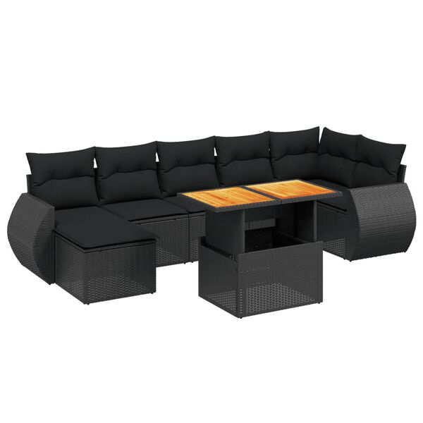 vidaXL Garden Sofa Set Black