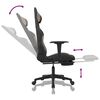vidaXL Gaming Chair with Footrest Black and Taupe Fabric