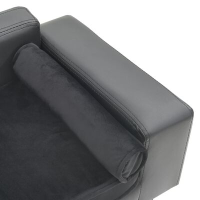 vidaXL Dog Sofa Gray 31.9"x16.9"x12.2" Plush and Faux Leather