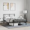 vidaXL Bed Frame Black Powder-coated steel Small Double Bed Frame