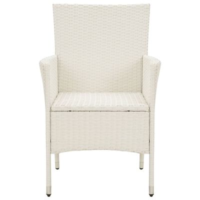 vidaXL Patio Chairs with Cushions 2 pcs Poly Rattan White