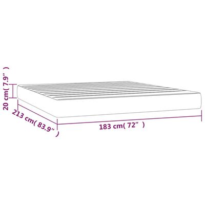 vidaXL Pocket Spring Bed Mattress Dark Gray 72"x83.9"x7.9" California King Velvet