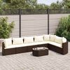 vidaXL Patio Sofa Set Set of 7 Brown, Cream White