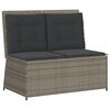 vidaXL Garden Lounge Set Grey PE Rattan Large Adjustable Armrests