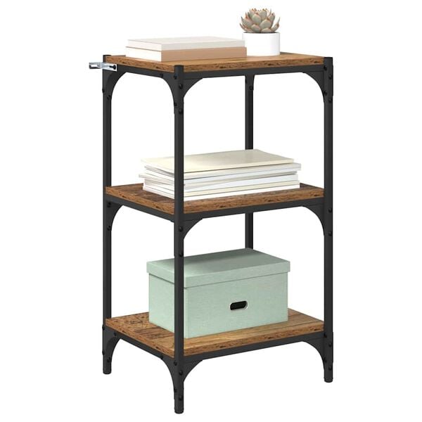 vidaXL Book Cabinet Old wood 15.75 x 12.99 x 27.76 in Engineered wood