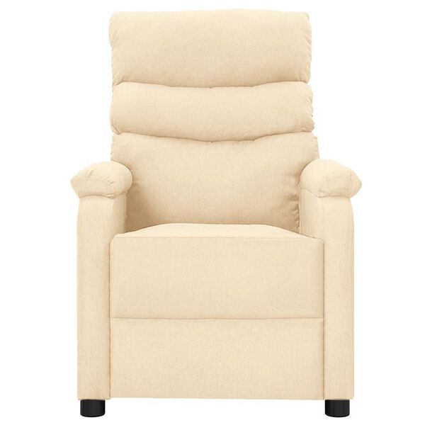 vidaXL Massage Chair Cream Fabric (100% polyester), iron, plywood Large