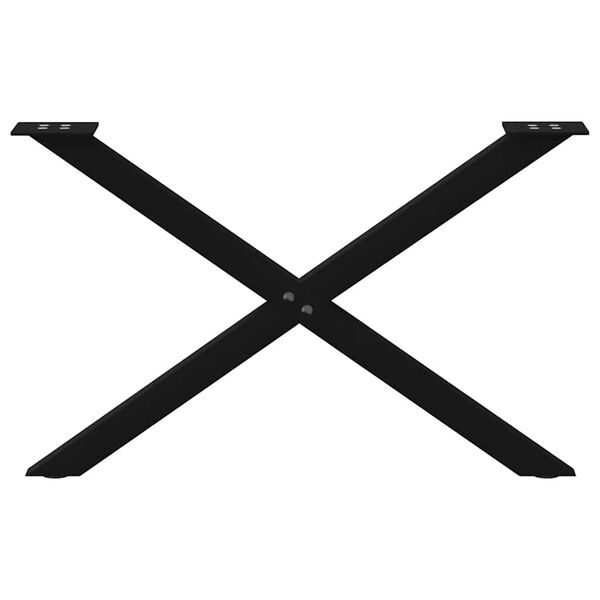 vidaXL Coffee Table Leg Set of 2 Black Powder-coated steel Medium