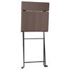 vidaXL Folding Bistro Chair Set of 8 Brown PE rattan, powder-coated steel