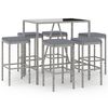 vidaXL Garden Bar Set Grey with black tabletop
