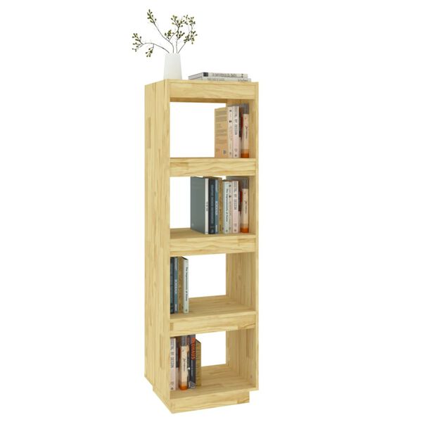 vidaXL Book Cabinet Natural Pine Solid Pinewood Medium Book Cabinet