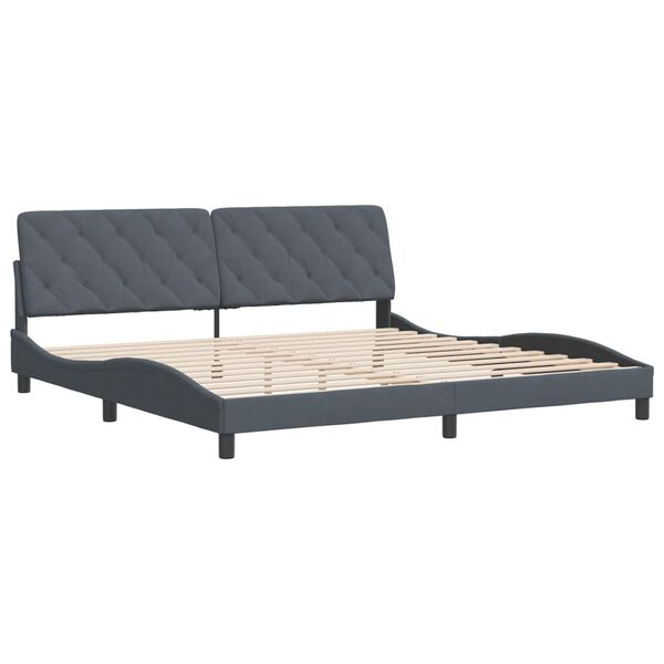 vidaXL Bed Frame Dark Grey Velvet 79x79 in Bed Frame Rectangular