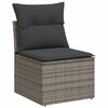 vidaXL Garden Sofa Set Grey PE rattan, polyester, powder-coated steel