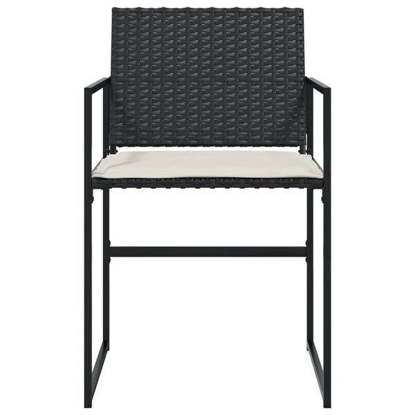 vidaXL Garden Chair Set of 4 Black, Cream White