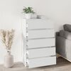 vidaXL Drawer Cabinet White Engineered wood Medium Drawer Cabinet