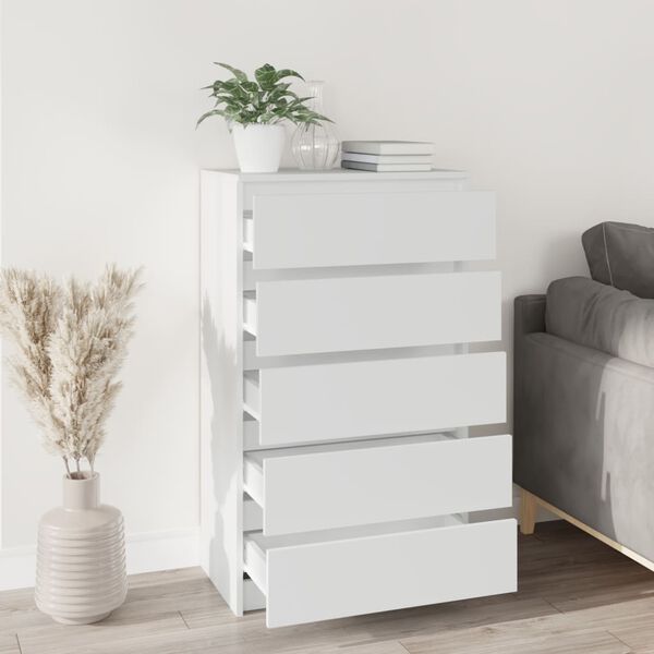 vidaXL Drawer Cabinet White Engineered wood Medium Drawer Cabinet