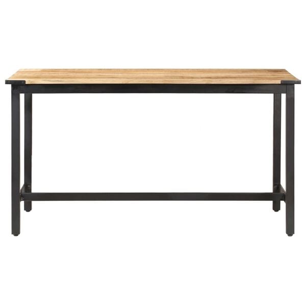 vidaXL Dining Table Rough Mango Wood and Black