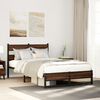 vidaXL Bed Frame Brown Oak Steel, Engineered Wood Small Double Bed Frame