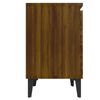 vidaXL Bed Cabinet Brown oak Engineered wood, metal 15.7 x 11.8 x 19.7 in