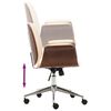 vidaXL Office Chair Cream + Brown Faux leather, Bentwood, Chromed metal