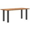vidaXL Dining Table Light Brown Solid Oak Wood Large Adjustable Feet