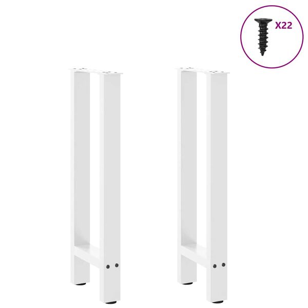 vidaXL Coffee Table Leg Set of 2 White Powder-coated steel