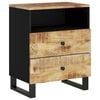 vidaXL Bedside Cabinet Natural Mango Wood, Black